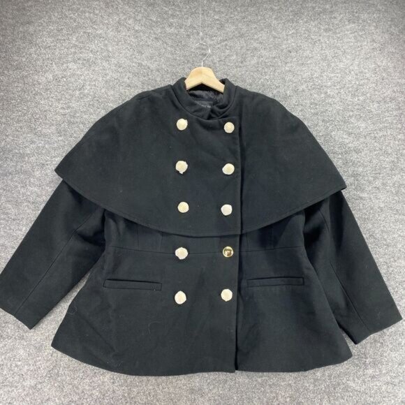 New Eloquii Jacket Women 18/20 Plus Black Crew Neck Long Sleeve Lined Button - Picture 3 of 11